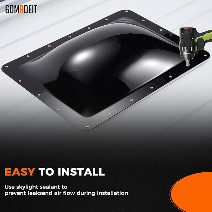 RV Skylight Replacement | 18" x 26" Camper Skylight | RV Shower Skylight Replacement | Fit Standard 14" x 23" Openings | Smoke Gray