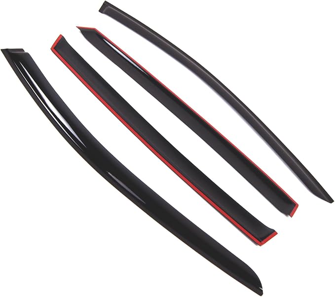 Tuningpros WD2-731B Dark Smoke 4 Pcs Set Window Visor (Outside Mount) Deflector Rain Guard Compatible with 2011-2013 Mercedes-Benz R320 R350 R500 R63