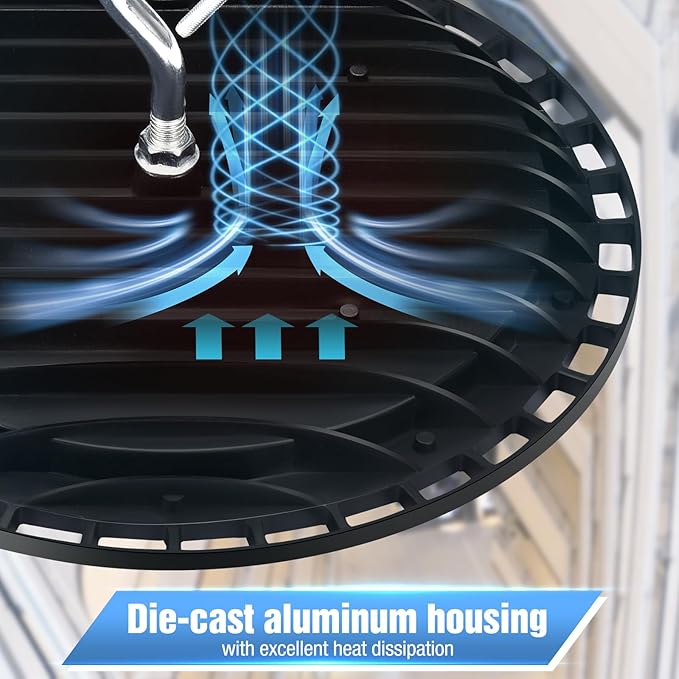 12 Pack 150W UFO LED High Bay Lights,IP66 Waterproof,120VAC,21000LM 5000K Daylight, 660W MH/HPS with Plug Commercial Bay Lighting for Barn,Gym,Factory,Warehouse,Shop,Workshop,Gym