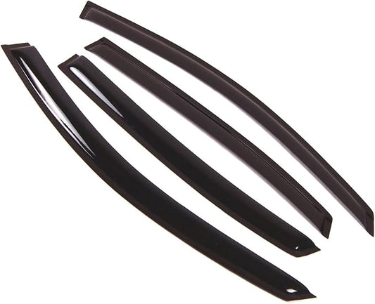 Tuningpros WD2-072RM Dark Smoke 4 Pcs Set Window Visor (Outside Mount) Deflector Rain Guard Compatible with 2006-2013 Chevrolet Impala