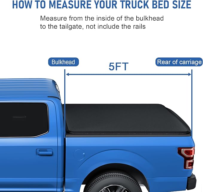 Soft Roll Up Truck Bed Tonneau Cover Replacement for 2015 2016 2017 2018 2019 2020 2021 2022 2023 2024 Chevy Colorado/GMC Canyon 5.2FT Bed Fleetside