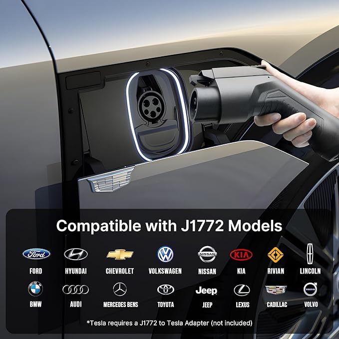 Level 1 ev Charger, Electric Vehicle Portable Charger with 25FT Cable, Home EV Car Charging Station 15A 110V NEMA 5-15P, for All J1772 Cars