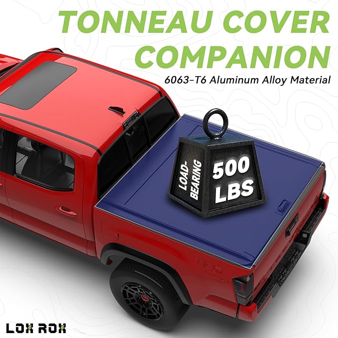 Retractable Hard Truck Bed Tonneau Cover for Toyota Tacoma 2016-2023(5'/60")| Durable, Waterproof, Easy to Install | Enhanced Security & Sleek Design | Aluminum | No Drilling Required (Tacoma16-23)