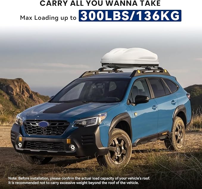 300Lbs Lockable Roof Rack Crossbars for 2022-2024 Forester Wilderness, Heavy Duty Aluminum Anti-Corrosion Cross Bar Fit Luggage Luggage Kayaks Bicycles Snowboard