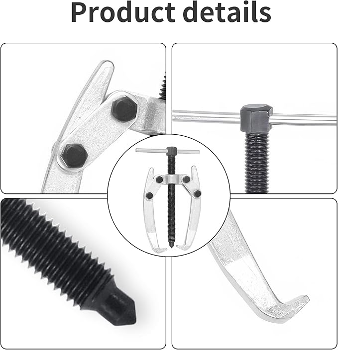 2 Jaw 3in/80mm Universal Bearing Gear Pullers Heavy Duty Extractor Tool,High Carbon Steel Puller,Adjuestable Removal Kit Type for Bearings/Flywheels/Pulleys Remove
