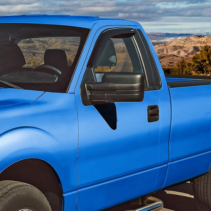 Goodyear Shatterproof Window Deflectors for Ford F150 2009-2014 Regular Cab, Tape-on Rain Guards, Window Visors, Vent Deflector, Vent Visor, Truck Accessories, 2 pcs- GY003111