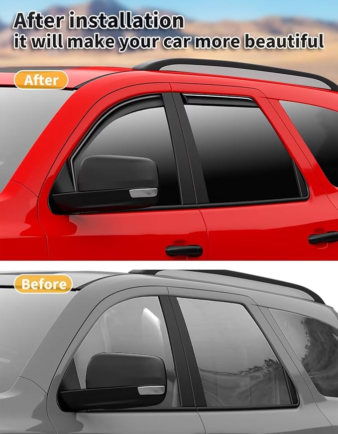 in-Channel Window Rain Guards Fit for Dodge Durango 2011-2026 Extra Durable Window Visors Window Deflectors Vent Visors Vent Shades Car Accessories-4 pcs 2-Q15