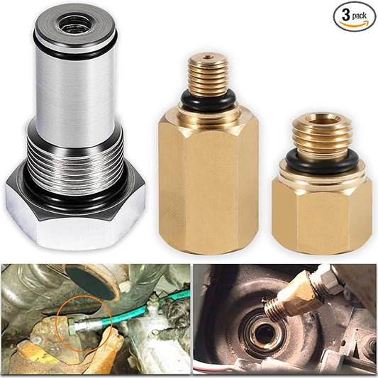 Bonbo 6.0 High Pressure Oil Pump IPR Valve Air Test Fitting Tool & Oil Rail Adapters Leak Test Kit, Fits for Ford 6.0L Powerstroke Diesel Engine (3 Pack)