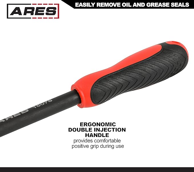 ARES 15078-12-Inch Indexing Seal Puller - 14 Adjustable Locking Positions - Dual Hook Tip Design - Remove Oil and Grease Seals on Cars, SUVs and Light Trucks