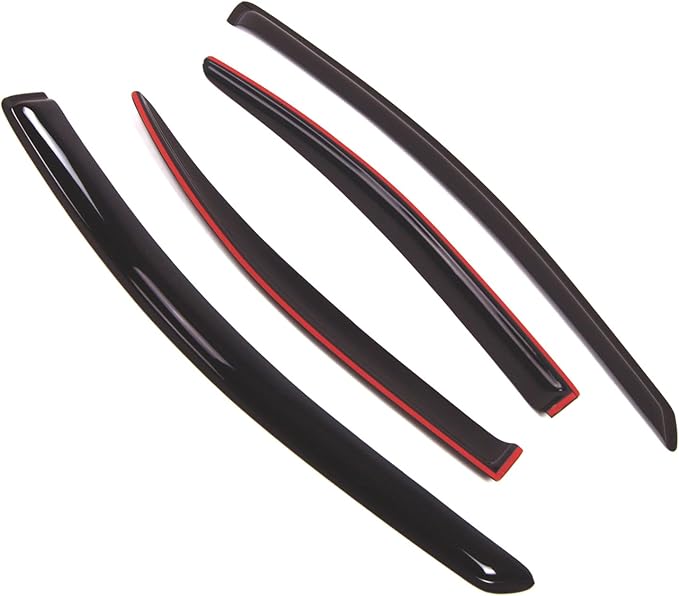 Tuningpros WD2-369 Dark Smoke 4 Pcs Set Window Visor (Outside Mount) Deflector Rain Guard Compatible with 2005-2010 Pontiac G6