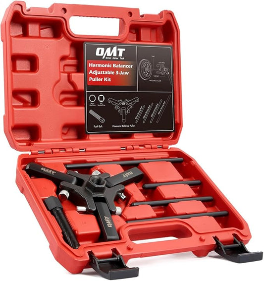 Orion Motor Tech Harmonic Balancer Puller Kit, Adjustable 3-Jaw Puller Set for Removing Harmonic Dampers & Balancers, 3-Jaw Pulley Puller Set Compatible with Chevy GM Chrysler Cadillac Ford More