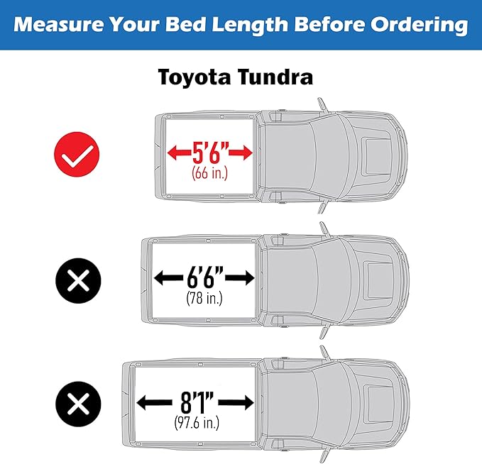 EZ Fold Hard Tonneau Cover Fits 2022-2026 Toyota Tundra 5'6" Bed (66.7")