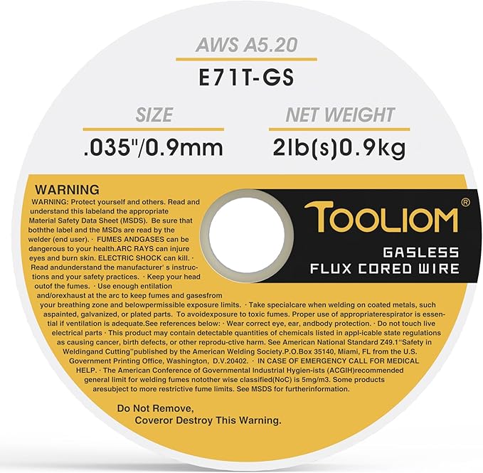 TOOLIOM E71T-GS .035" Diameter 2-Pound Spool Flux Core Self-shielded Carbon Steel MIG Welding Wire