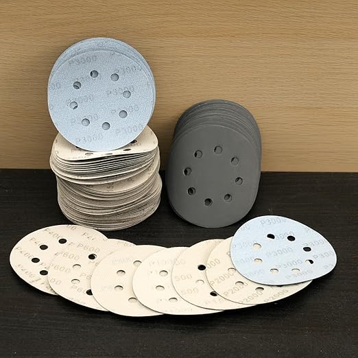 100 Pcs 5 Inch Sanding Discs Hook & Loop 8 Holes Wet Dry 400 Grit Sandpaper Silicon Carbide Sand Paper for Orbital Sander Automotive Wood Plastic Metal Polishing (100Pcs 400 Grit)