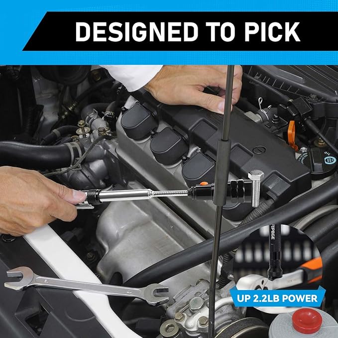 Telescoping Magnet Pickup Tool with 3 LED Magnetic Flashlight, Christmas Stocking Stuffers for Men Adults, Cool Gadgets Birthday Gifts for Men, Dad, Husband, Boyfriend