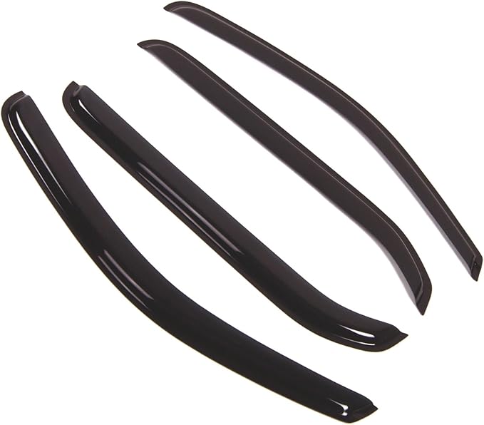 Tuningpros WD2-362 Dark Smoke 4 Pcs Set Window Visor (Outside Mount) Deflector Rain Guard Compatible with 2005-2016 Nissan Xterra
