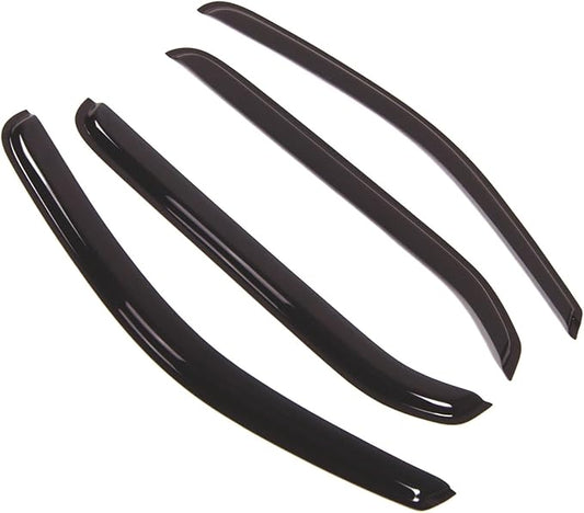 Tuningpros WD2-362 Dark Smoke 4 Pcs Set Window Visor (Outside Mount) Deflector Rain Guard Compatible with 2005-2016 Nissan Xterra