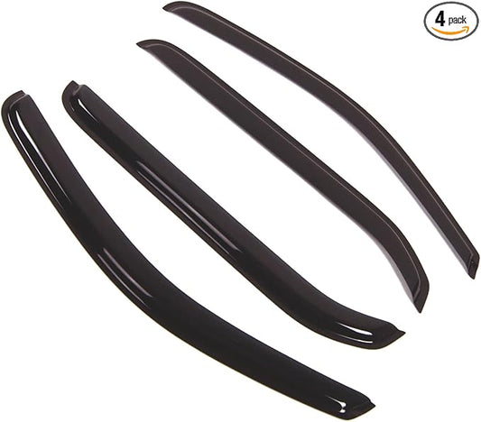 TuningPros Outside Mount Window Vent Visors Rain Guards Compatible with Nissan Xterra 2005-2016 | Side Window Wind Deflectors Rain Shields | Smoke Tinted, 4 Pcs Set, DGWV-362