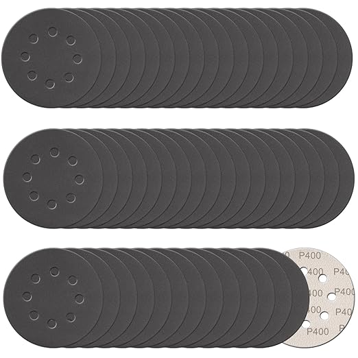 100 Pcs 5 Inch Sanding Discs Hook & Loop 8 Holes Wet Dry 400 Grit Sandpaper Silicon Carbide Sand Paper for Orbital Sander Automotive Wood Plastic Metal Polishing (100Pcs 400 Grit)