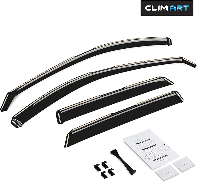 CLIM ART in-Channel Incredibly Durable Rain Guards for Mazda CX-5 2017-2026, Original Window Deflectors, Vent Deflector, Vent Window Visors, Dark Smoke Car Accessories, 4 pcs. - 620475