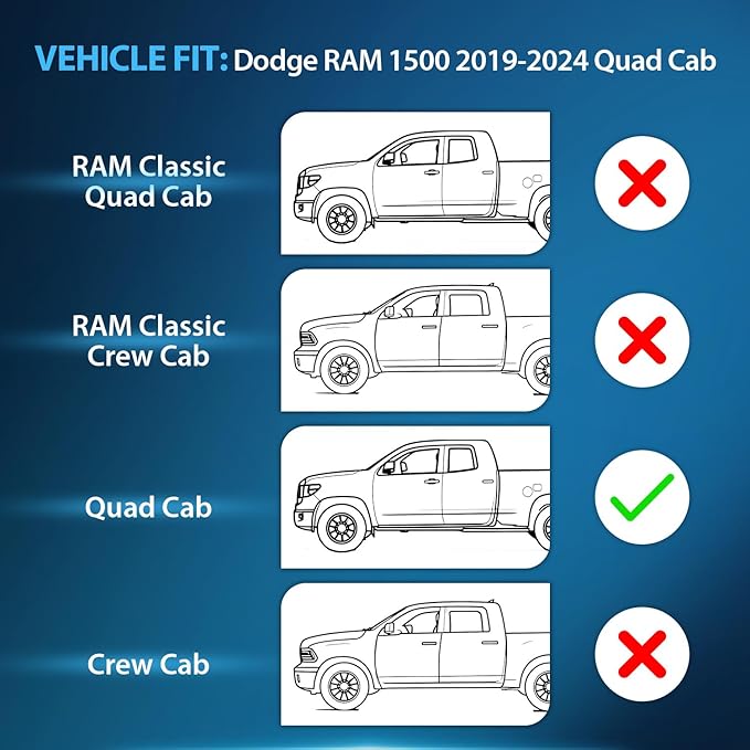 Nilight in Channel Rain Guards for Dodge RAM 1500 2019 2020 2021 2022 2023 2024 Quad Cab Original Window Deflectors, Vent Window Visors-4PCS