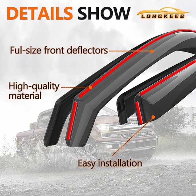 in-Channel Window Visors Rain Guards FIT Chevrolet (Chevy) Malibu 2016-2025 (2016-2025) – 4-Piece in-Channel Dark-Smoke Polycarbonate Vent Deflectors