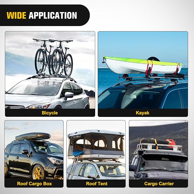 Nilight Roof Rack Cross Bars Fit for Ford Escape KUGA 2013 2014 2015 2016 2017 2018 2019 with Side Rails, Adjustable Aluminum Car Crossbars for Cargo Carrier Luggage Bike Kayak Rooftop Tent Snowboard