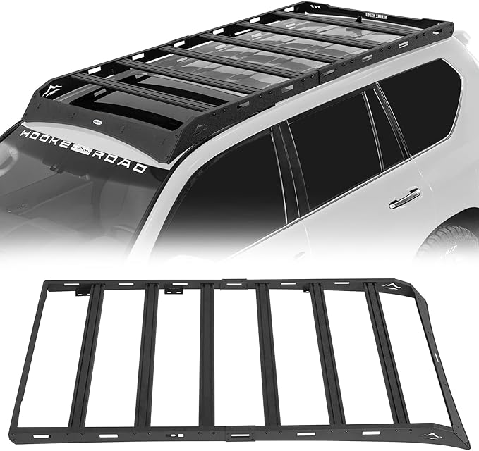 Hooke Road GX460 Full Length Roof Rack Aluminum Cross Bars for 2010-2023 Lexus GX460, Low Profile Overlanding Rooftop Storage Cargo Basket Rails Luggage Carrier