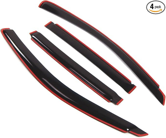 TuningPros in-Channel Window Vent Visors Rain Guards Compatible with Chrysler Pacifica 2004-2008 | Side Window Wind Deflectors Rain Shields | Smoke Tinted, 4 Pcs Set, DGWV-093i