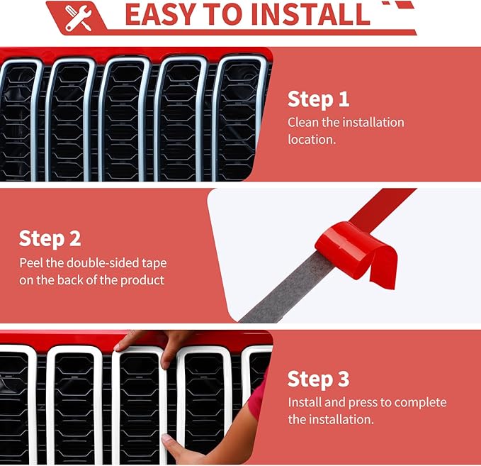 Front Grill Inserts Front Headlight Cover Kit fit for Jeep Wrangler JL JLU Gladiator JT 2024+ Exterior Accessories,White