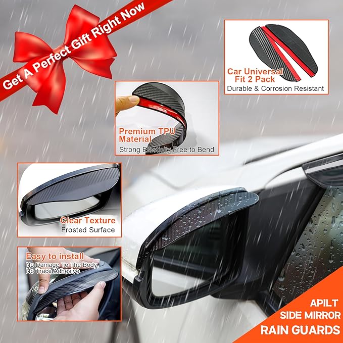 Large Rain Guards Window Visors for 2019-2026 Silverado &GMC Sierra 1500 & 2020-2026 Silverado & Sierra 2500HD-3500HD Crew Cab Outside-Mount Truck Accessories Dark Smoke 4pcs with Thicker