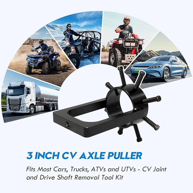 3 inch CV Axle Shaft Puller Tool, UTV/ATV CV Axle Removal Tool, Heavy Duty Axle Puller for Cars, Trucks, ATV & UTV - CV Joint & Driveshaft Removal Tool Set