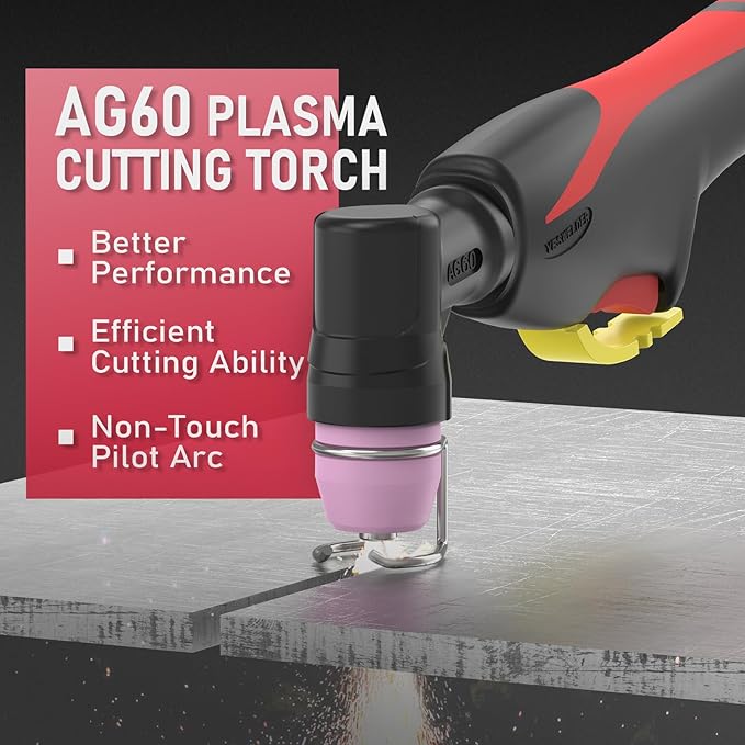 YESWELDER CUT-55DS PLUS Plasma Cutter, 55Amp Non-Touch Pilot Arc Air Power, 2-In-1 Plate Cutting/Grid Cutting Large Digital Display 110/220V Dual Voltage IGBT Inverter Plasma Cutting Machine