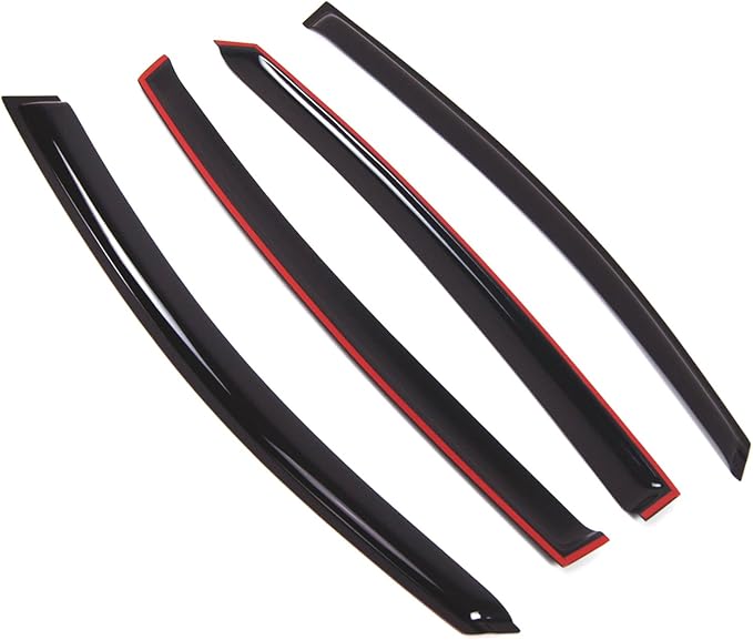 TuningPros Outside Mount Window Vent Visors Rain Guards Compatible with Subaru Impreza Hatchback 2012-2016 | Side Window Wind Deflectors Rain Shields | Smoke Tinted, 4 Pcs Set, DGWV-841