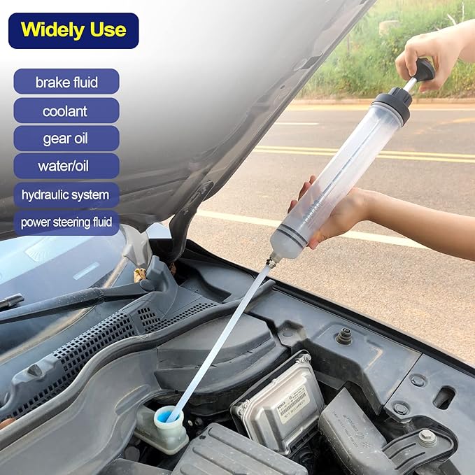 AIGMISON 500cc Oil Suction Syringe Fluid Transfer Pump with Hose, Brake Fluid Pump, Oil Fluid Extractor, Automotive Oil Syringe Liquid Extractor and Filling Pump