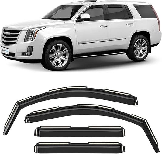 CLIM ART in-Channel Incredibly Durable Rain Guards for Cadillac Escalade 2015-2020, Original Window Deflectors, Vent Window Visors, Vent Deflector, 4 pcs. - 615289
