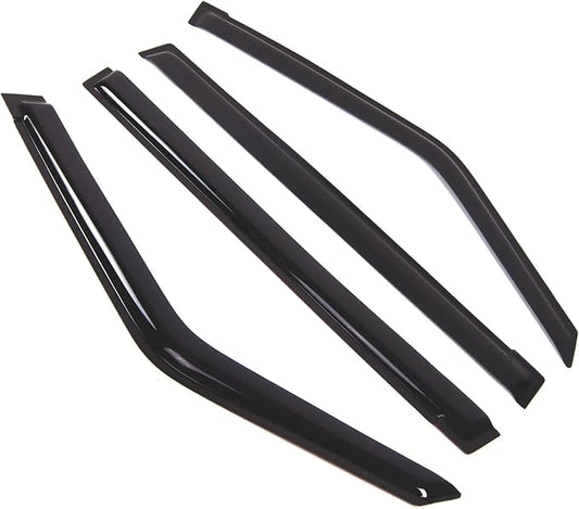 Tuningpros WD2-807B Dark Smoke 4 Pcs Set Window Visor (Outside Mount) Deflector Rain Guard Compatible with 2013-2017 Infiniti QX56 QX80