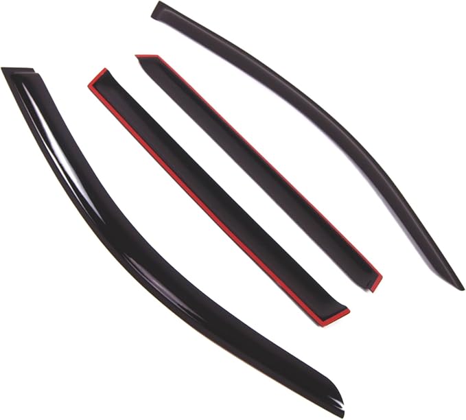 TuningPros Outside Mount Window Vent Visors Rain Guards Compatible with BMW X3 2011-2017 | Side Window Wind Deflectors Rain Shields | Smoke Tinted, 4 Pcs Set, DGWV-680