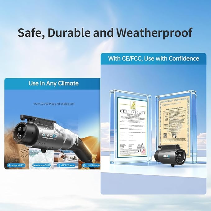 For Tesla to J1772 Adapter with Security Lock, Max 80A 250V Silver Plated NACS to J1772 adapter for Level 2 EV Charging, Fits Tesla Wall/Destination/Mobile Connectors, Non-Supercharger Compatible