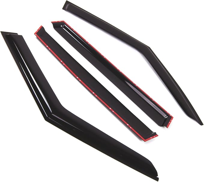 Tuningpros WD2-819B Dark Smoke 4 Pcs Set Window Visor (Outside Mount) Deflector Rain Guard Compatible with 2017-2018 Land Range Rover