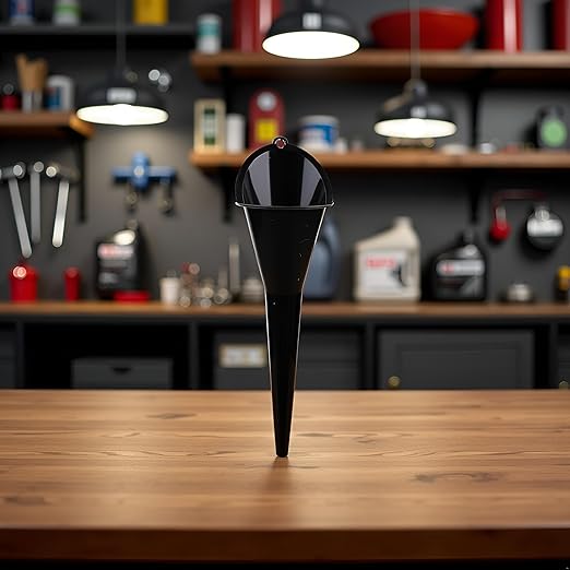 Black Multi-Function Auto Engine Oil Petrol Change Funnel Long Stem Plastic Funnel for Car Motorcycle ATV Boat Multi-Function Circular and, Funnels, Oil System Tools, Large:28cm (11.02in)