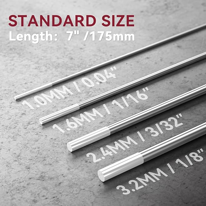 ARCCAPTAIN TIG Welding Tungsten Electrode 10-Pack 3/32"x 7"(White- 0.8% Zirconiated, WZR8/EWZr-0.8)