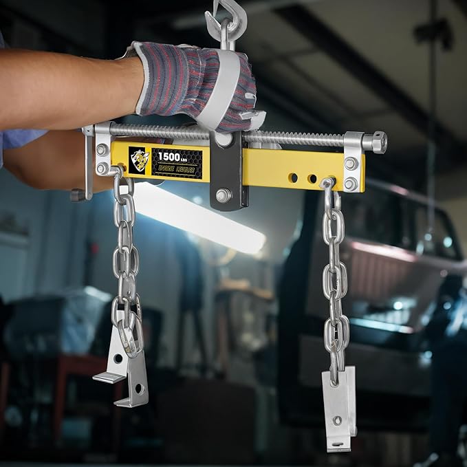 YELLOW JACKET Engine Load Leveler 1500lbs Steel Engine Hoist Shop Crane Accessory with Adjustable Handle