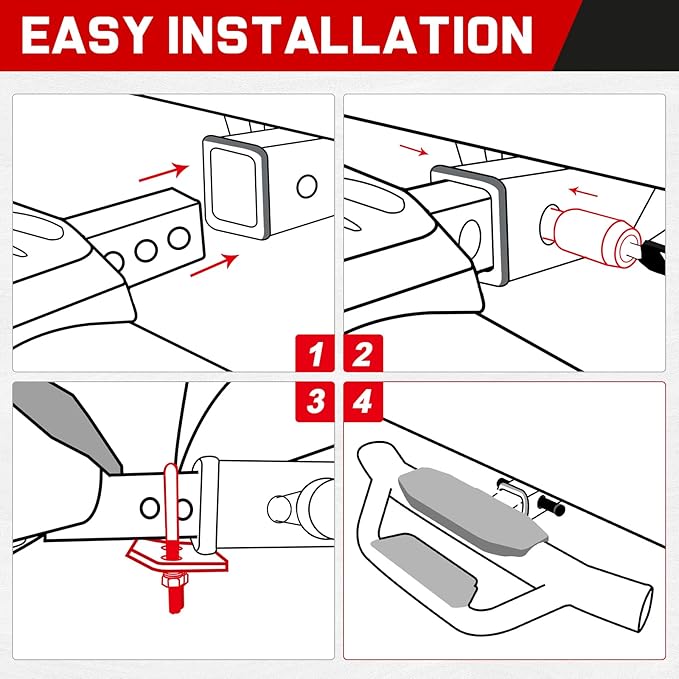 Double Layer Tow Hitch Step for 2" Hitch Receiver, Carbon Steel with Dual-Stage Black Powder Anti-Slip Trailer Hitch Step Universal Fit for Trucks SUV Car Van