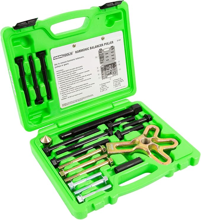 OEMTOOLS 37187 Harmonic Balancer Puller Kit - Heat-Treated Steel Puller Yoke for Gear, Steering Wheel, & Crankshaft Pulley