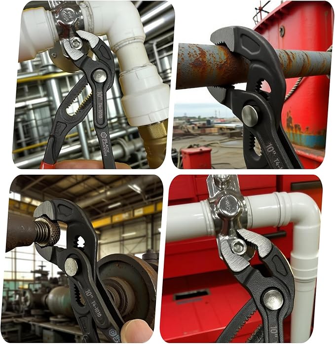 BLACK CANYON Groove Joint Plier 10in, V-Jaw Tongue and Groove Plier with Fast Adjustable 25 Jaw Positions, 50 Cr-V Steel, Ergonomic Handle for Automotive Repairs, Nuts, Bolts, Plumbing, Gripping