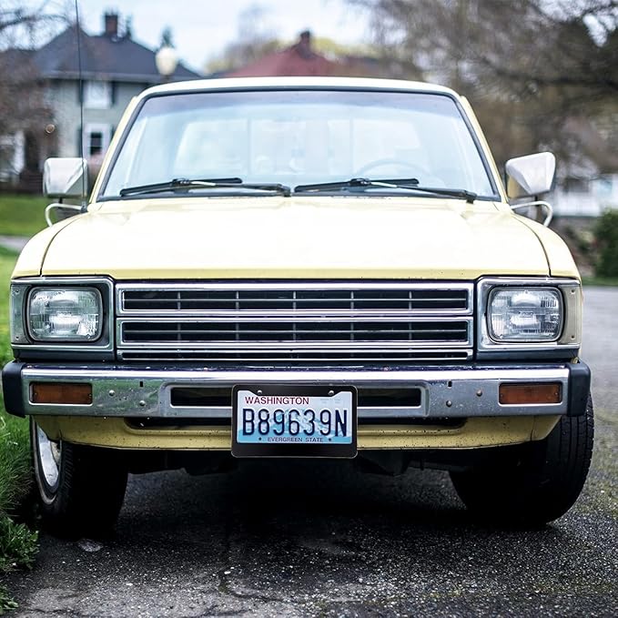 American Flag License Plate Frame - Airxwills Black Frame, 2 Packs Universal Aluminum for Front and Rear Car Tags.