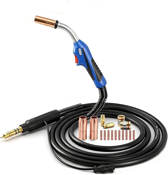 15ft Eddyweld Heavy Duty Mig Gun 250A Mig Welding Gun Compatible with Miller M25 M-25 Millermatic 200, 210, 212, 250, 250X, 251, 252 Miller Torch, Give away .045 parts kits