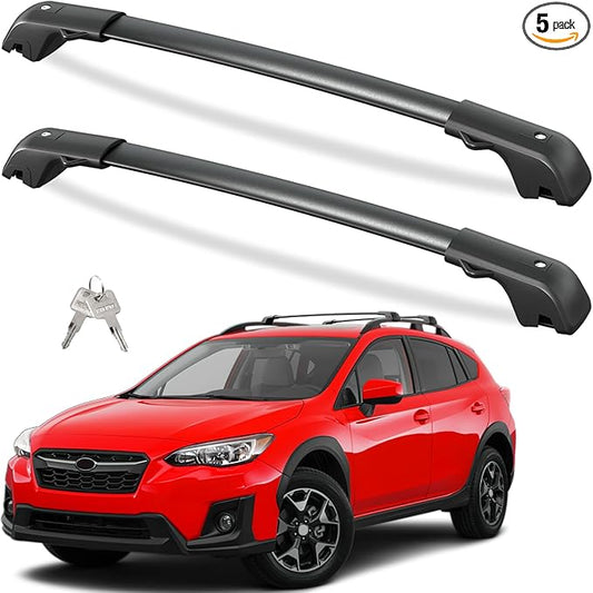 Tuyoung 300lbs Lockable Roof Rack Cross Bars Compatible with Subaru Crosstrek 2018-2023 & Impreza 2017-2023 with Side Rails, Heavy Duty Anti-Theft Aluminum Roof Crossbars Rooftop Luggage Carrier