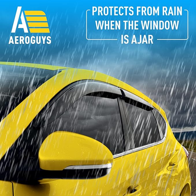 Extra Durable Window Deflectors Tape-On Window Visors Rain Guards Fit for Tucson 2016-2021, Sun Visors, Wind Vent for Shades, Exterior Car Accessories - 4pcs. AG0072